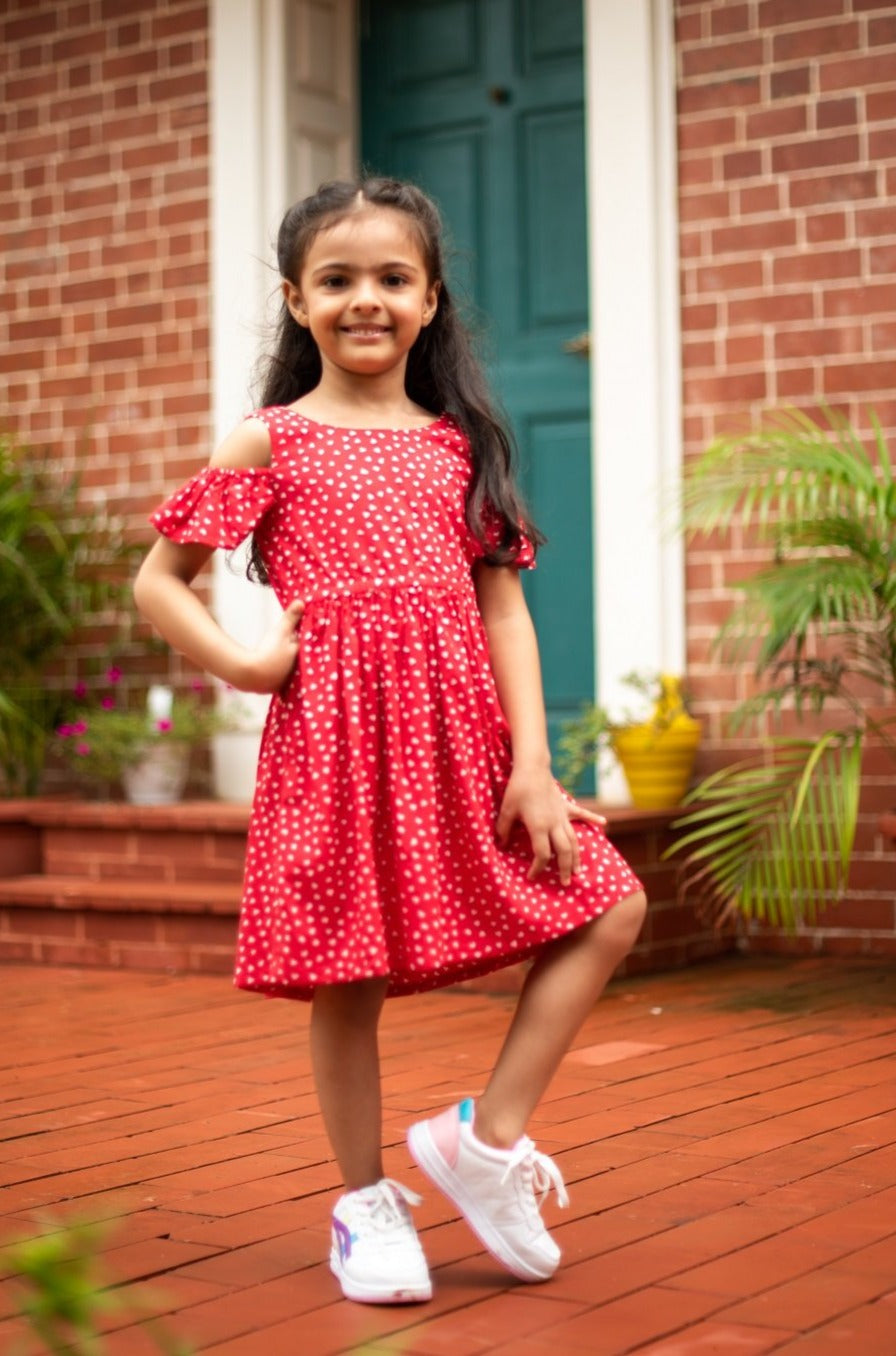 Aliana Red Dress Red Dress For Girls Buy Kids Wear Online White Dahlia