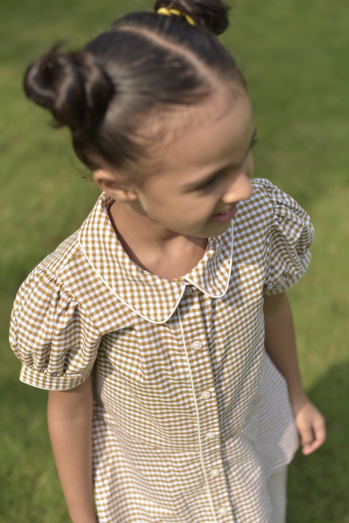 Brown Gingham Check Night Suit