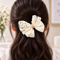 Lace Trim Bow Hair Tie