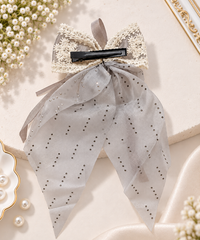 Shimmer Drape Bow Hair Clip