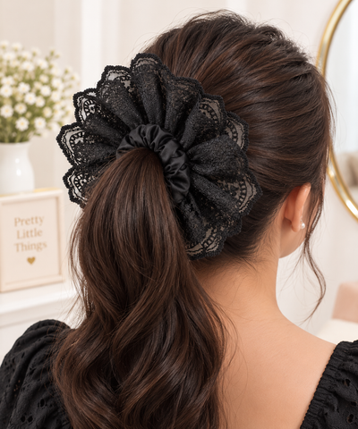 Scalloped Lace Scrunchie