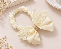 Lace Trim Bow Hair Tie