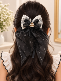 Shimmer Drape Bow Hair Clip