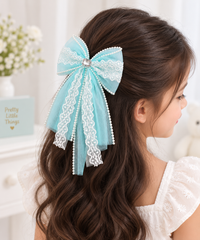 Lace Trail Pastel Bow Clip