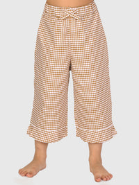 Brown Gingham Check Night Suit