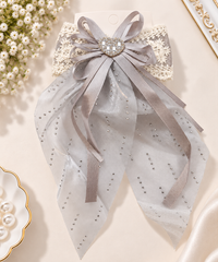 Shimmer Drape Bow Hair Clip