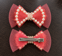 Pearl Outline Bow Hair Clips — Set of 2