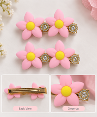 Lustre Circle Hair Clips — Set of 2