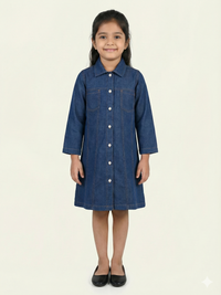 Denim Shirt Dress, Button-Down