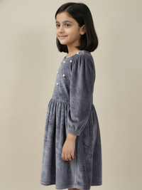 Pearl Embellished Velvet Party Dress