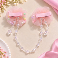 Floral Bead Drape Hair Clips