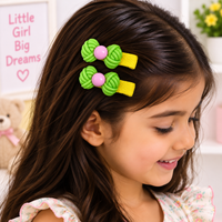 Pastel Bow Charm Hair Clips — Set of 2