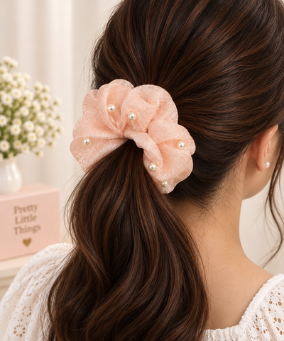Pearl Sprinkle Sheer Scrunchie