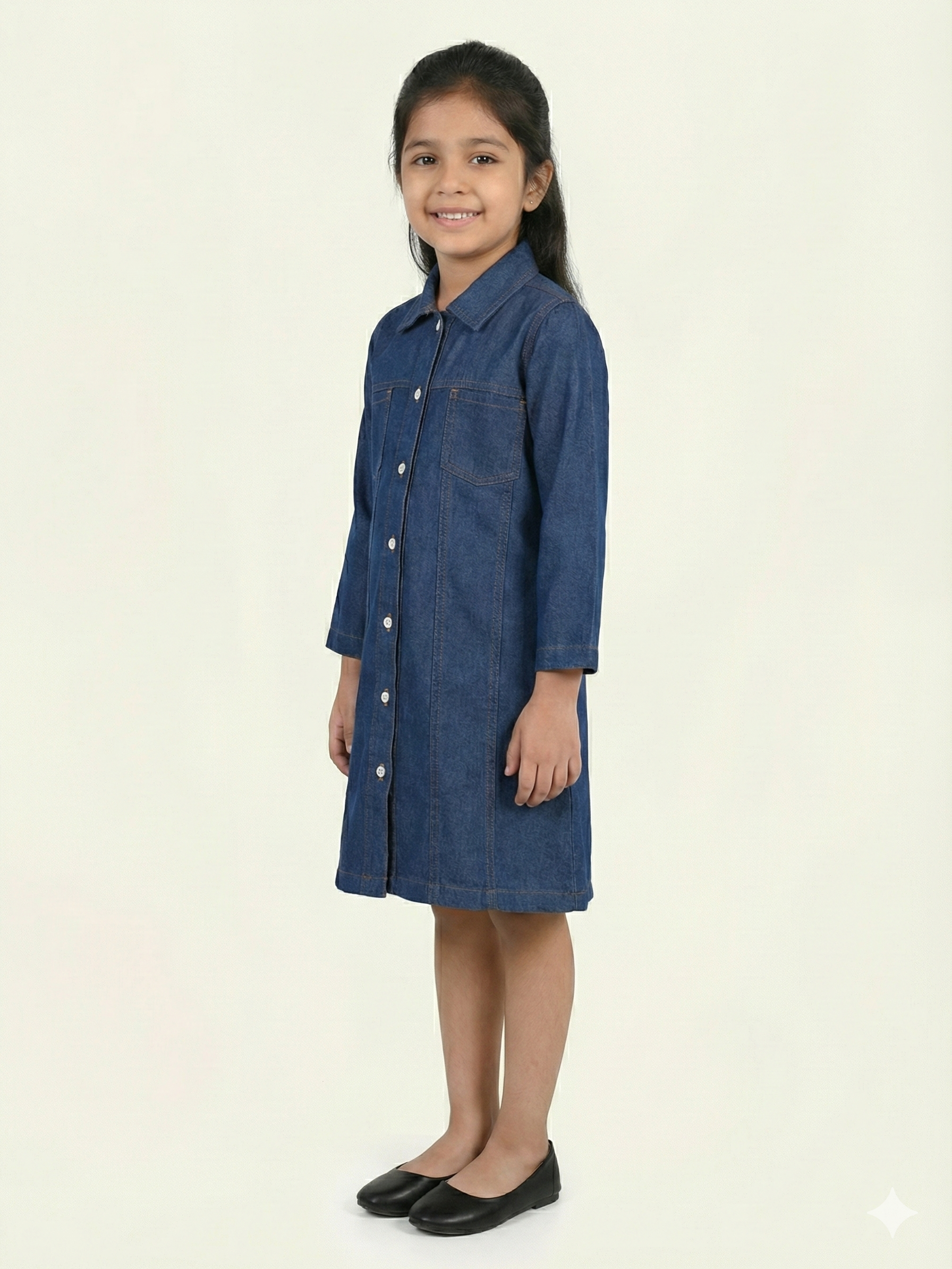 Denim Shirt Dress, Button-Down