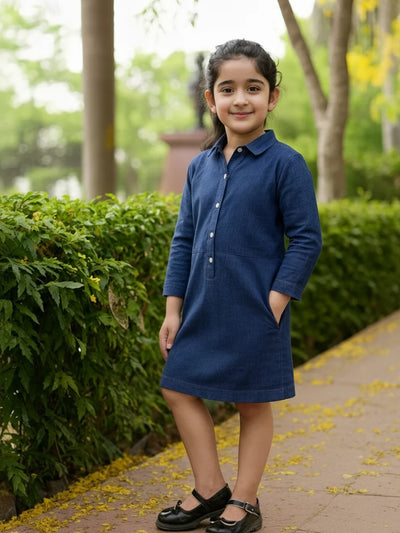 Denim Shirt Dress with full sleeve
