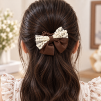 Lace Trim Bow Hair Tie