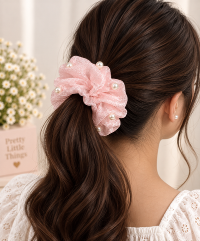 Pearl Sprinkle Sheer Scrunchie
