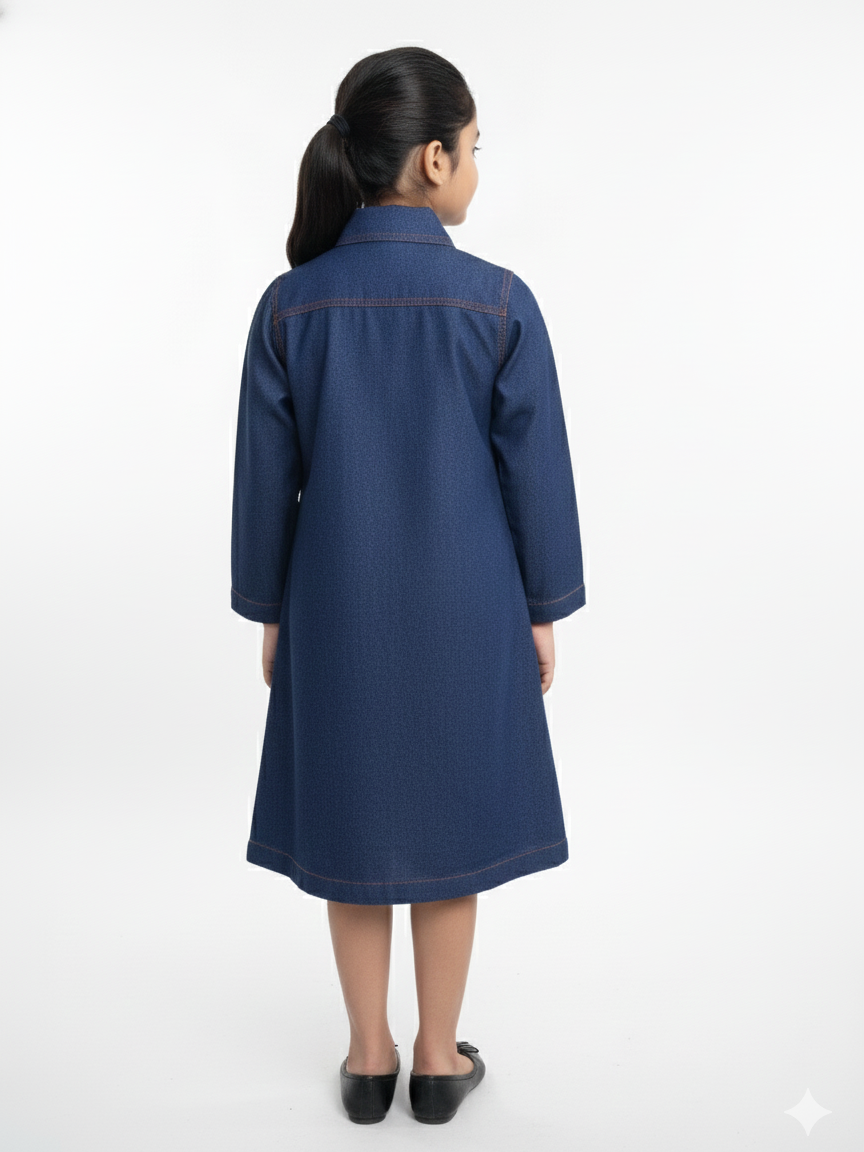 Denim Shirt Dress, Button-Down