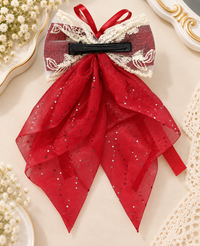 Shimmer Drape Bow Hair Clip