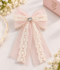 Lace Trail Pastel Bow Clip