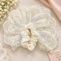 Scalloped Lace Scrunchie