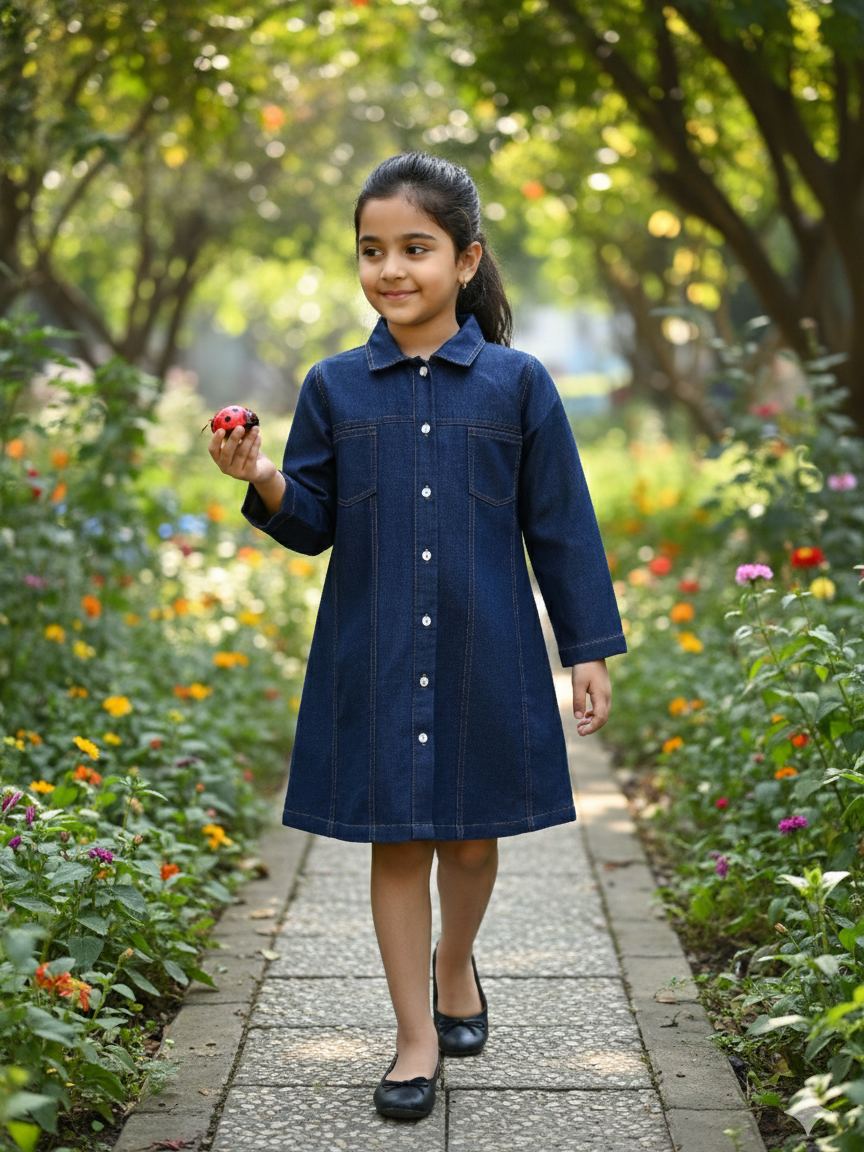 Denim Shirt Dress, Button-Down