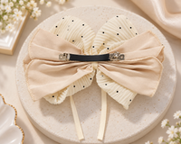 Layered Dotted Bow Hair Clip