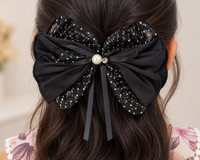 Layered Dotted Bow Hair Clip
