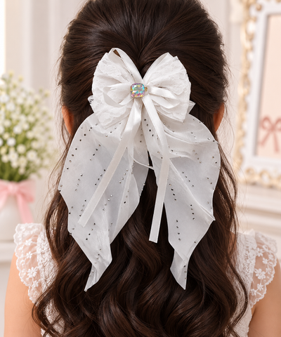 Shimmer Drape Bow Hair Clip