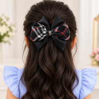 Classic Check Layered Bow Clip