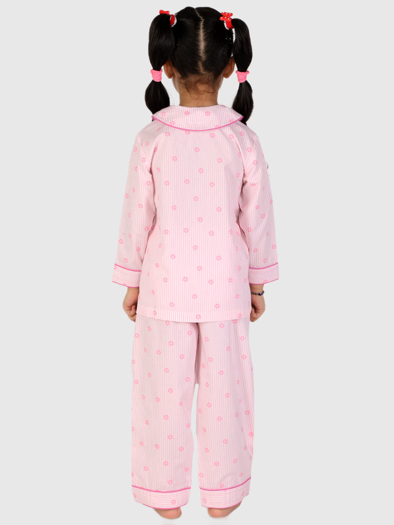 Floral Striped Night Suit