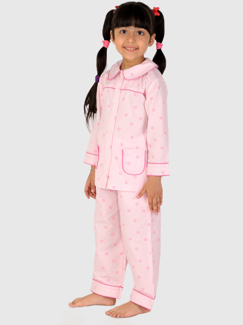 Floral Striped Night Suit