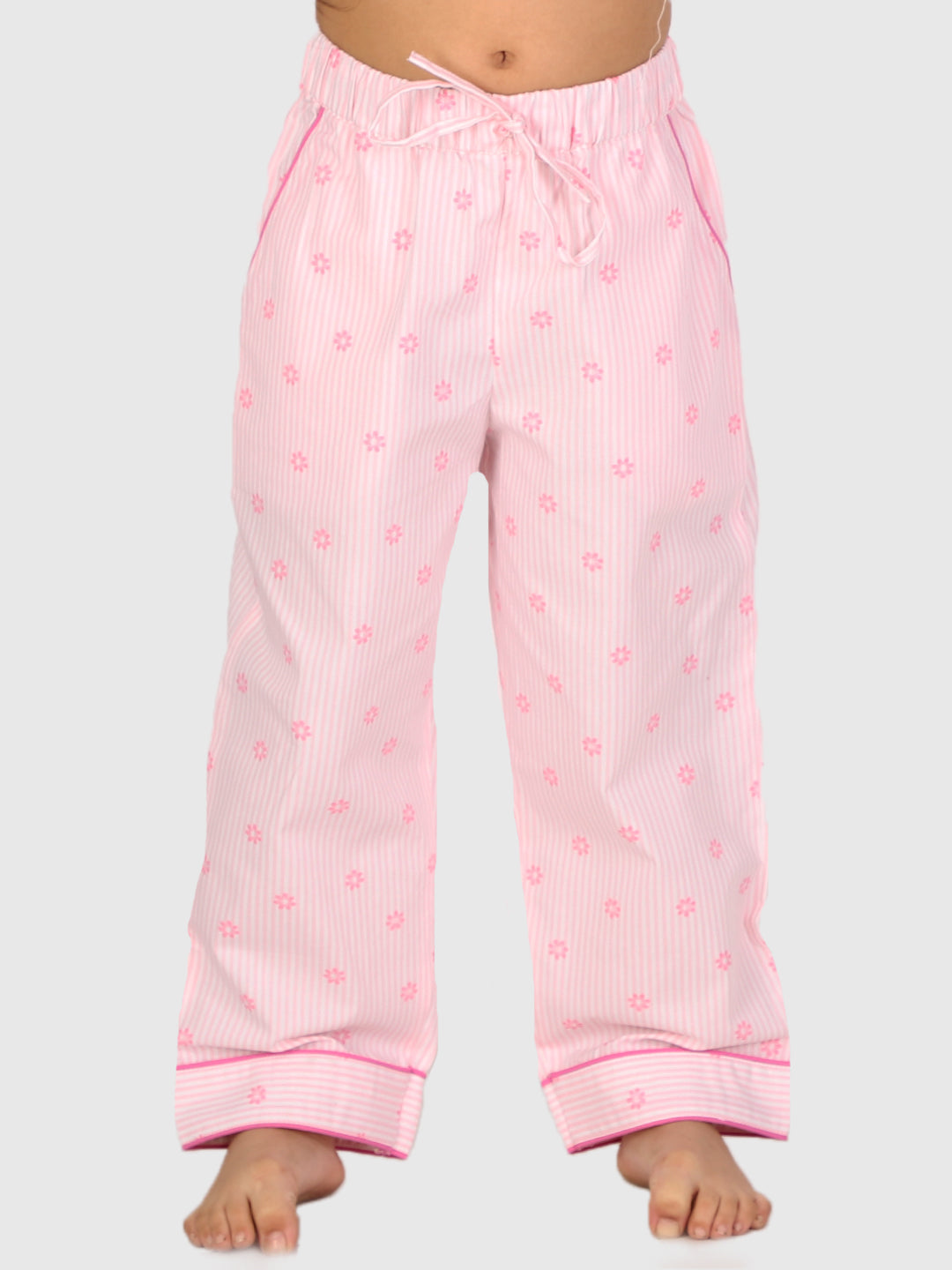 Floral Striped Night Suit