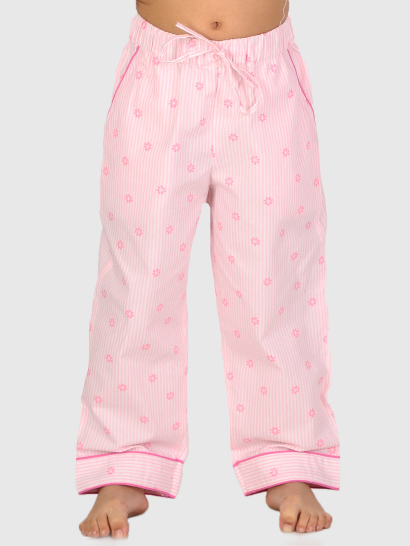 Floral Striped Night Suit