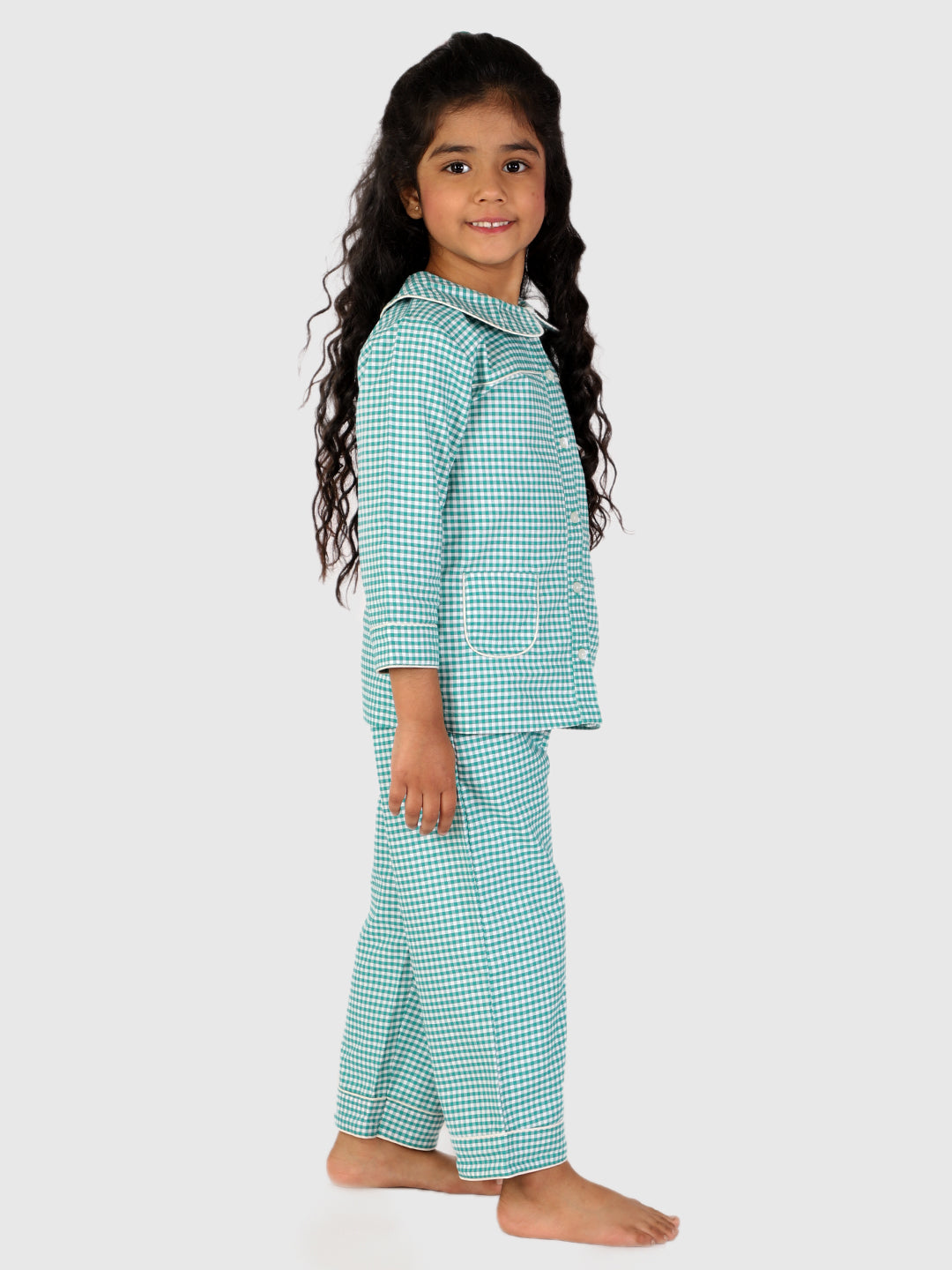 Green Gingham Check Night Suit