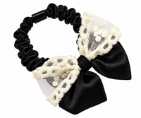 Lace Trim Bow Hair Tie