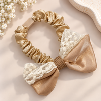 Lace Trim Bow Hair Tie