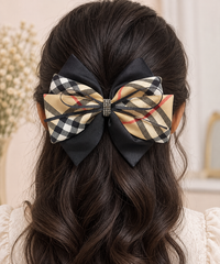 Classic Check Layered Bow Clip