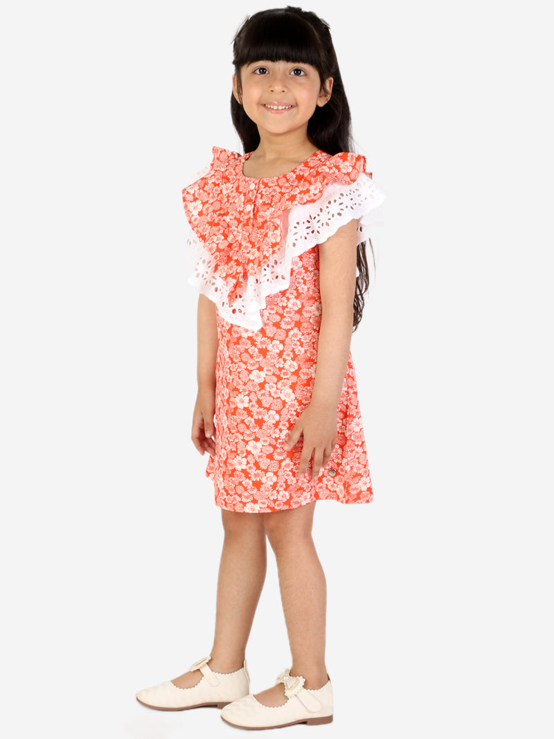 Moira Orange Flower Kids Dress