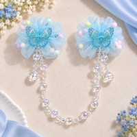 Floral Bead Drape Hair Clips