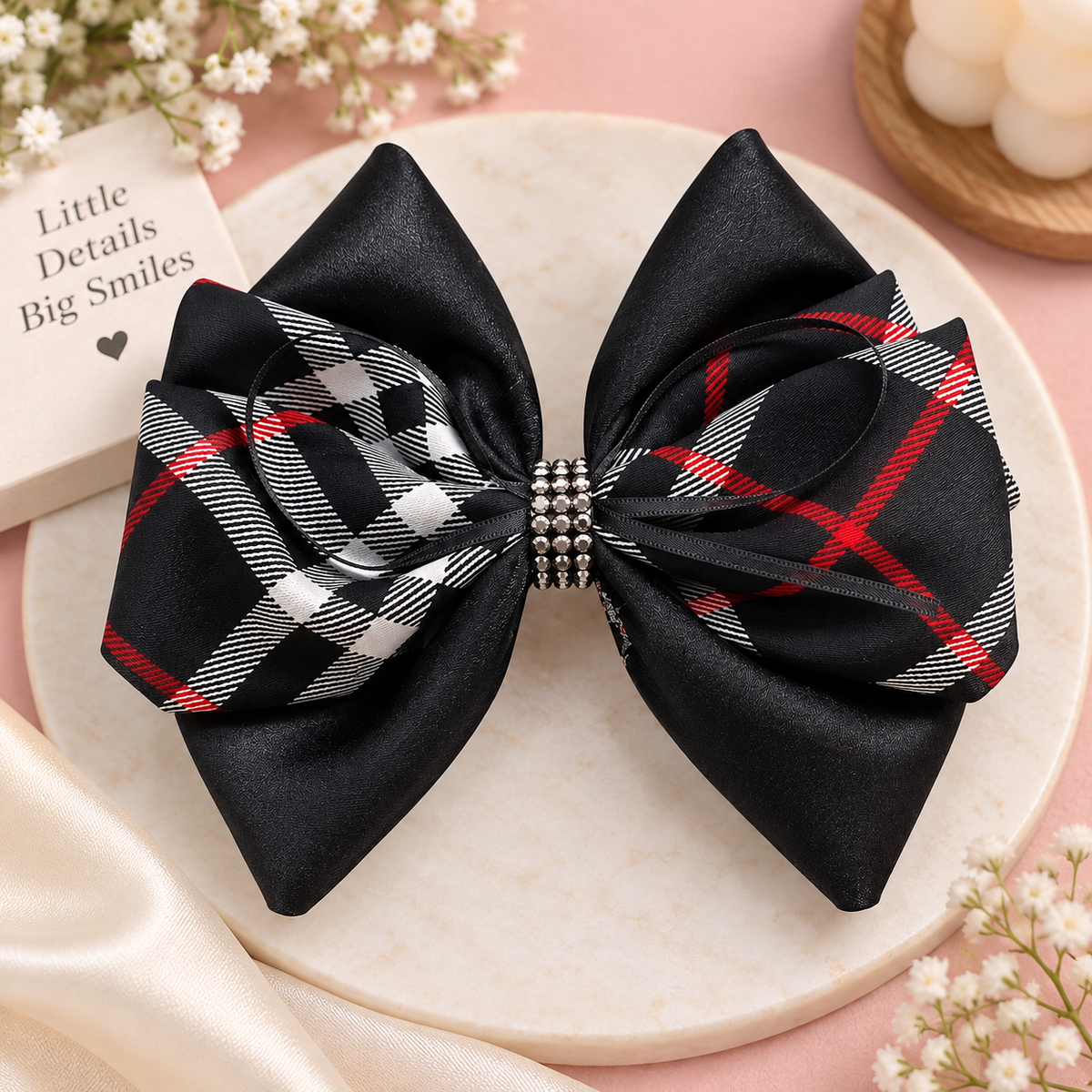 Classic Check Layered Bow Clip