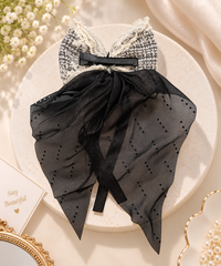 Shimmer Drape Bow Hair Clip