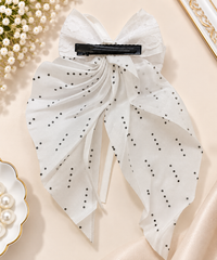 Shimmer Drape Bow Hair Clip