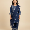 Midnight Charm Navy Blue Kids' Salwar Suit Set