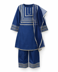 Midnight Charm Navy Blue Kids' Salwar Suit Set