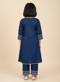 Midnight Charm Navy Blue Kids' Salwar Suit Set