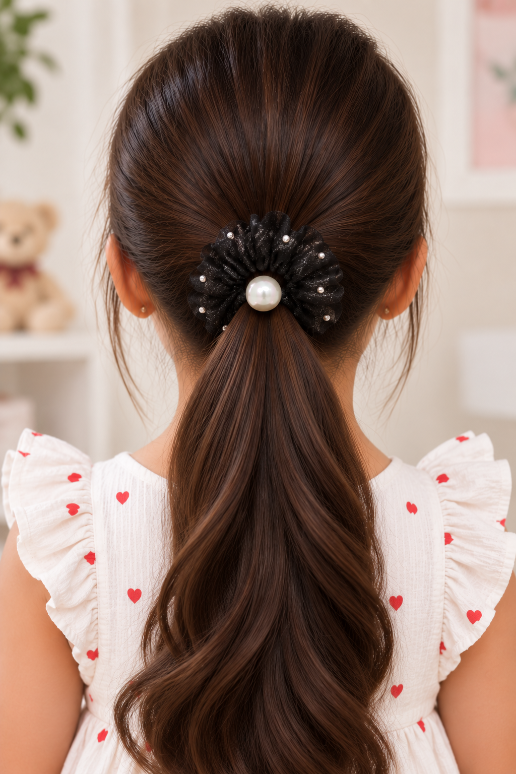 Single Pearl Sheer Hair Tie