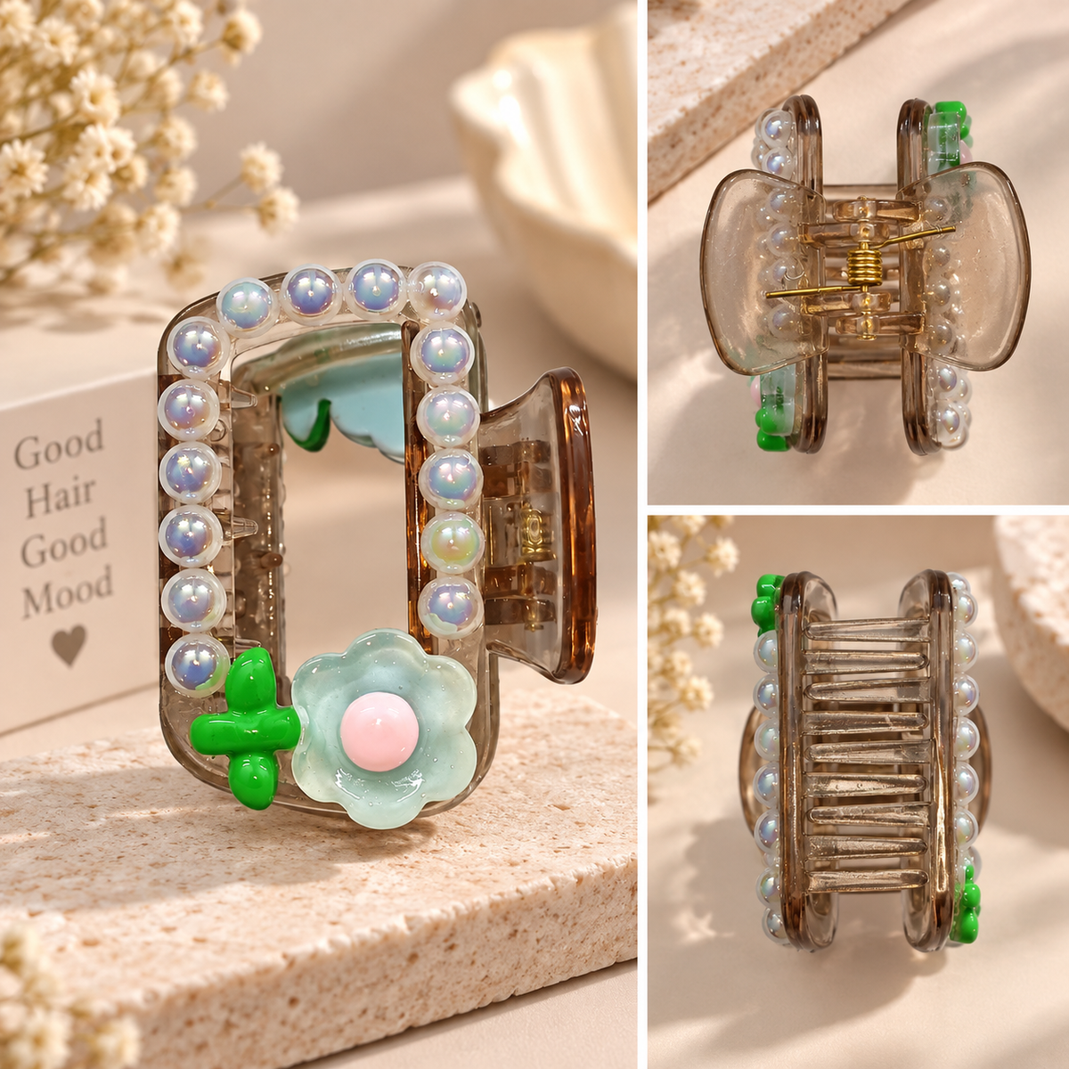 Daisy Sparkle Frame Claw Clip