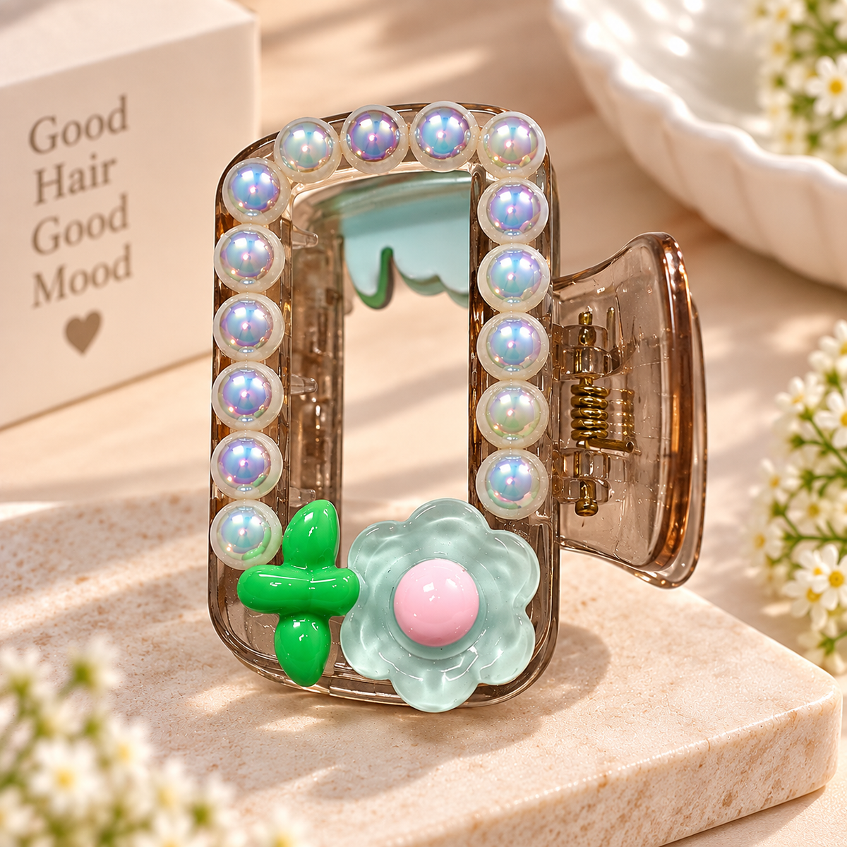 Daisy Sparkle Frame Claw Clip
