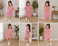 Pearl Stud Shirt Dress – Blush Pink